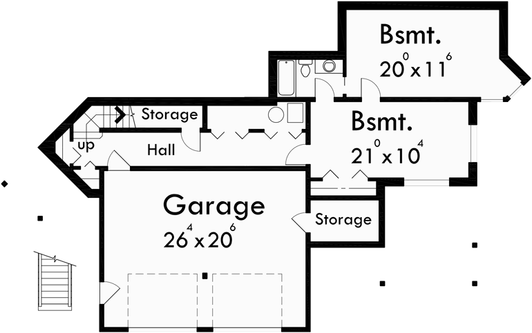 Basement Floor Plan for 10048 View house plans, sloping lot house plans, multi level house plans, luxury master suite plans, house plans with daylight basement, 10048