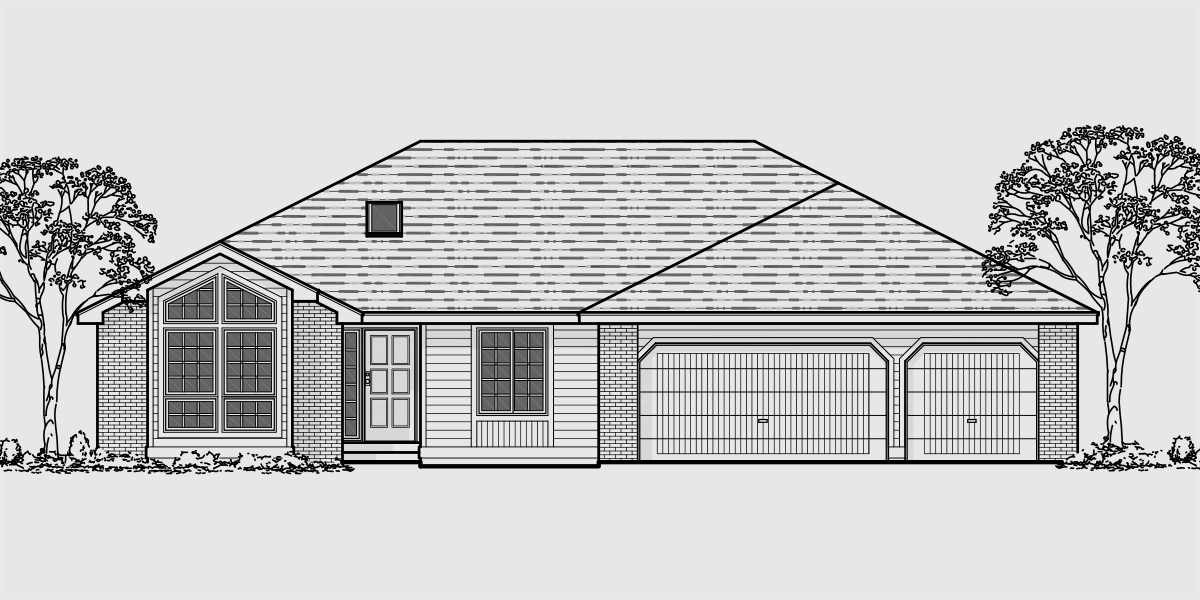 10050 One level house plans, house plans with 3 car garage, house plans with basement, house plans with storage, 10050