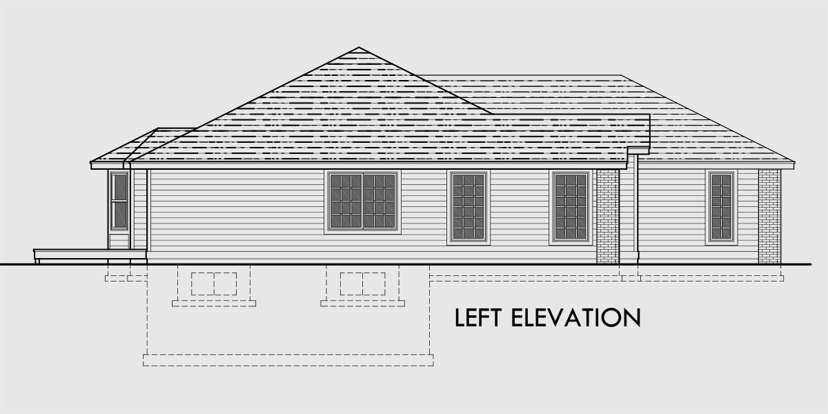 Ranch House  Plan  3  Car  Garage  Basement  Storage