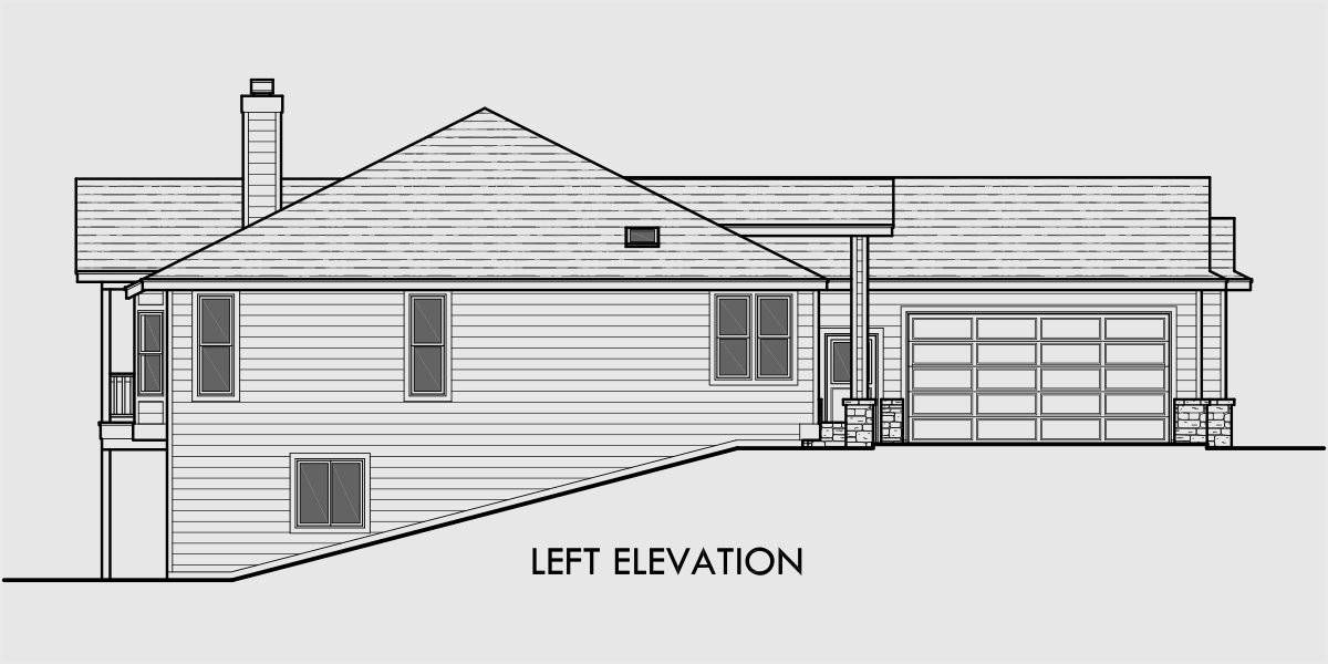 One Story House Plans Daylight Basement House Plans Side Garage