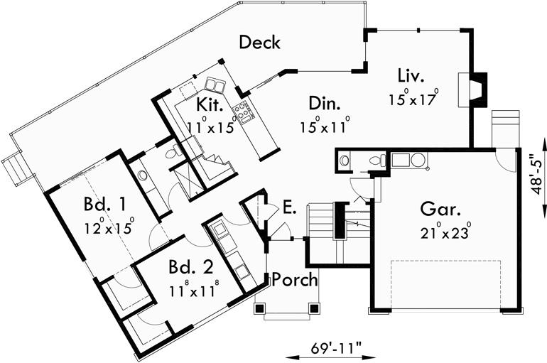 Main Floor Plan for 10020 Vacation house plans, two story house plans, 4 bedroom house plans, 10020