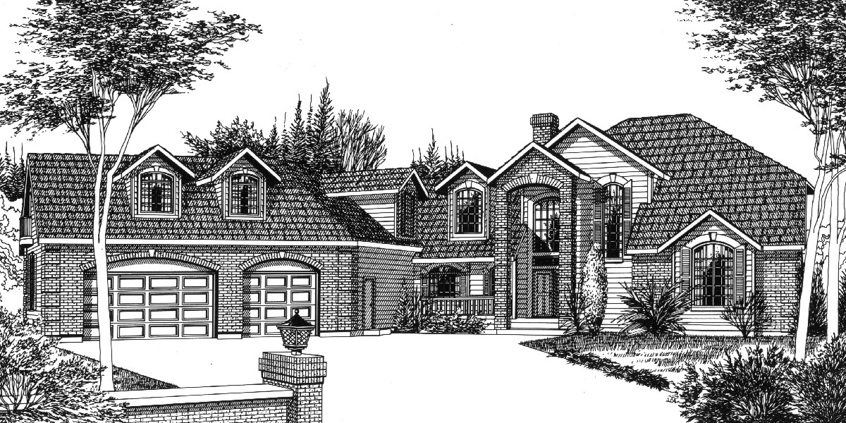 9895 Country house plans, Luxury house plans, Master bedroom on main floor, Bonus room over garage, Daylight basement, 9895