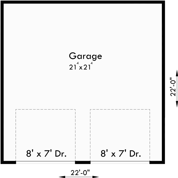 Main Floor Plan for CGA-87 Two car garage plans, stock building plans, cga-87