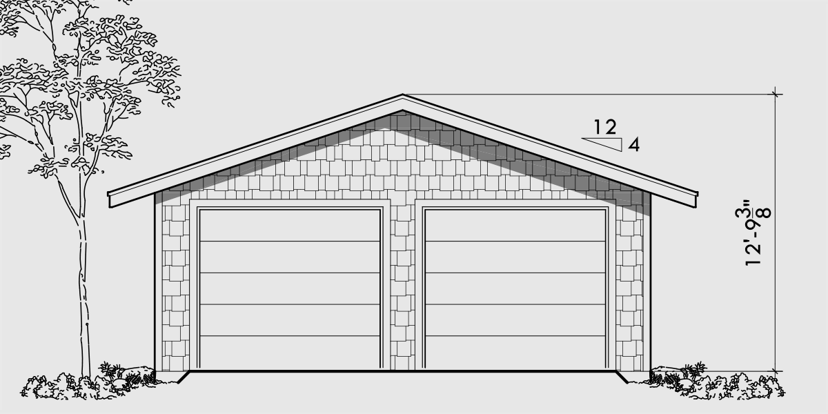 CGA-87 Two car garage plans, stock building plans, cga-87