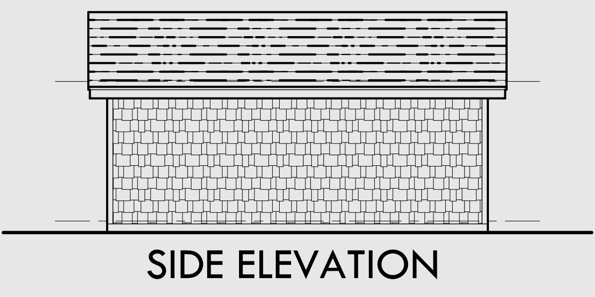 House front drawing elevation view for CGA-87 Two car garage plans, stock building plans, cga-87