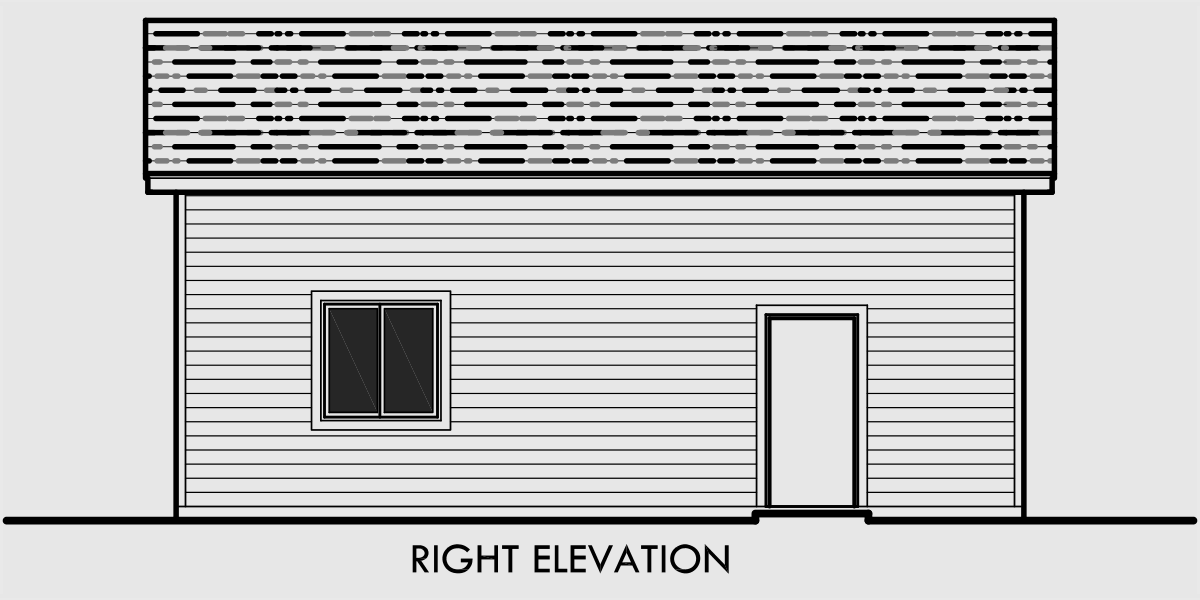 House rear elevation view for CGA-88 2 car garage plans, garage plans with storage, dog house dormer