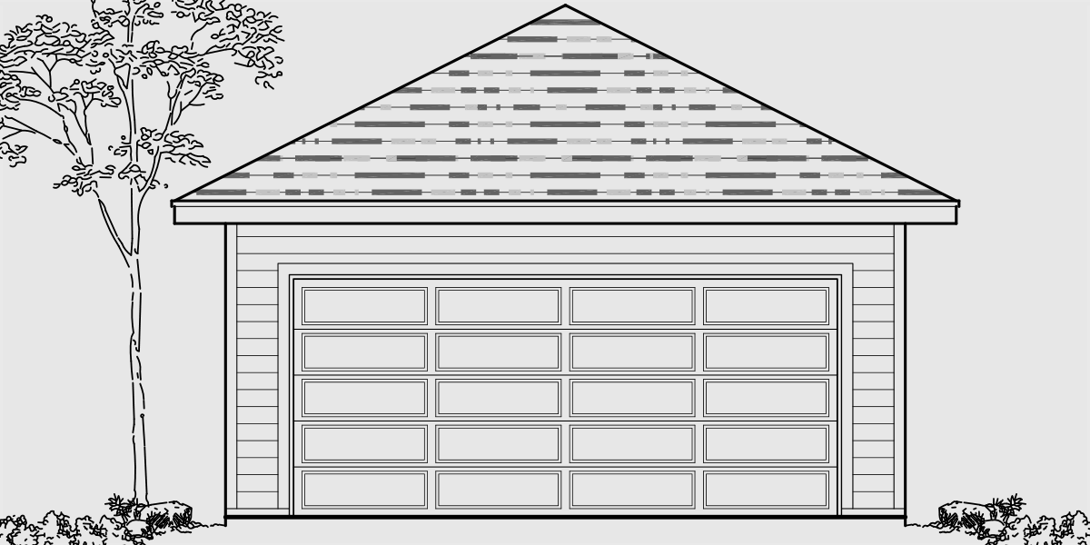 CGA-93 Two car garage plans, 20 ft wide x 25 ft deep garage plans, CGA-93