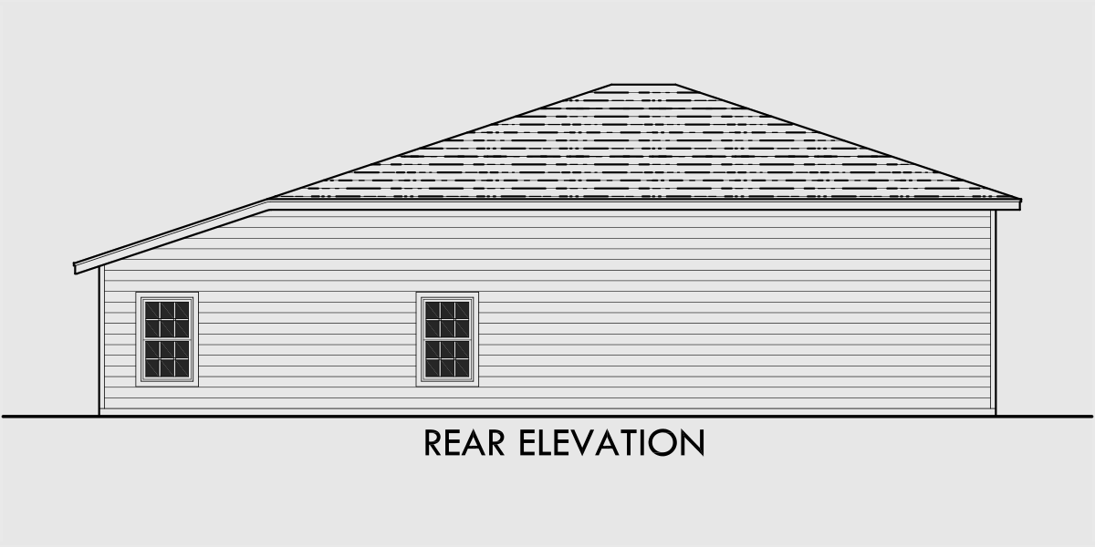 House side elevation view for CGA-94 Agriculture shop, large garage plans, garage with bathroom, garage with office, farm buildings