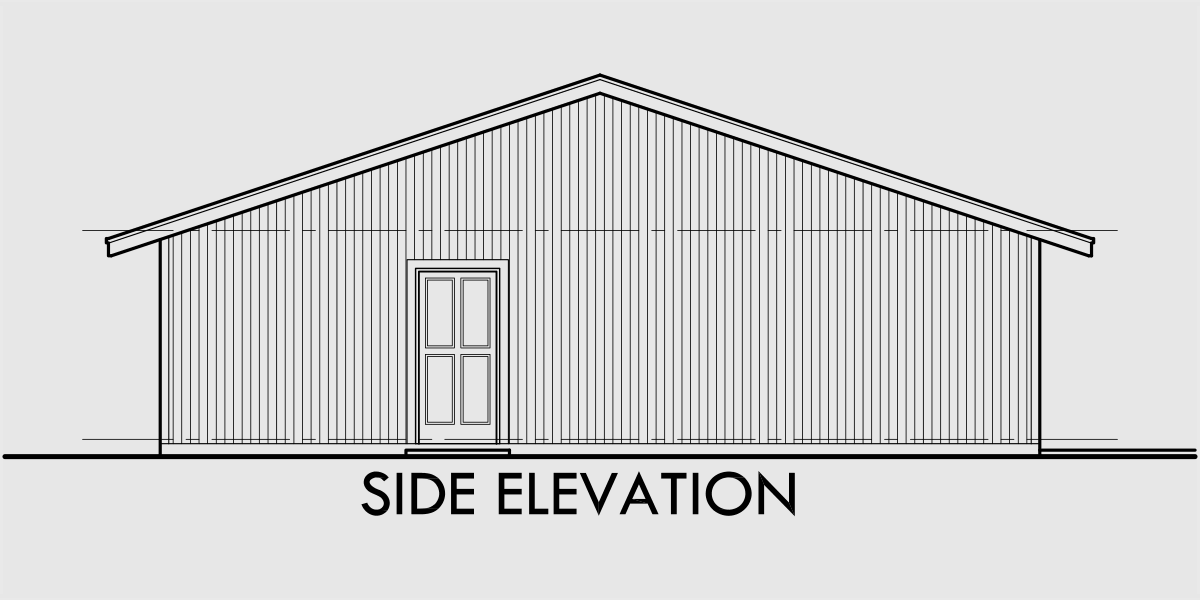 House front drawing elevation view for CGA-96 Large two car garage, 36 ft wide x 34 ft deep garage, CGA-96 