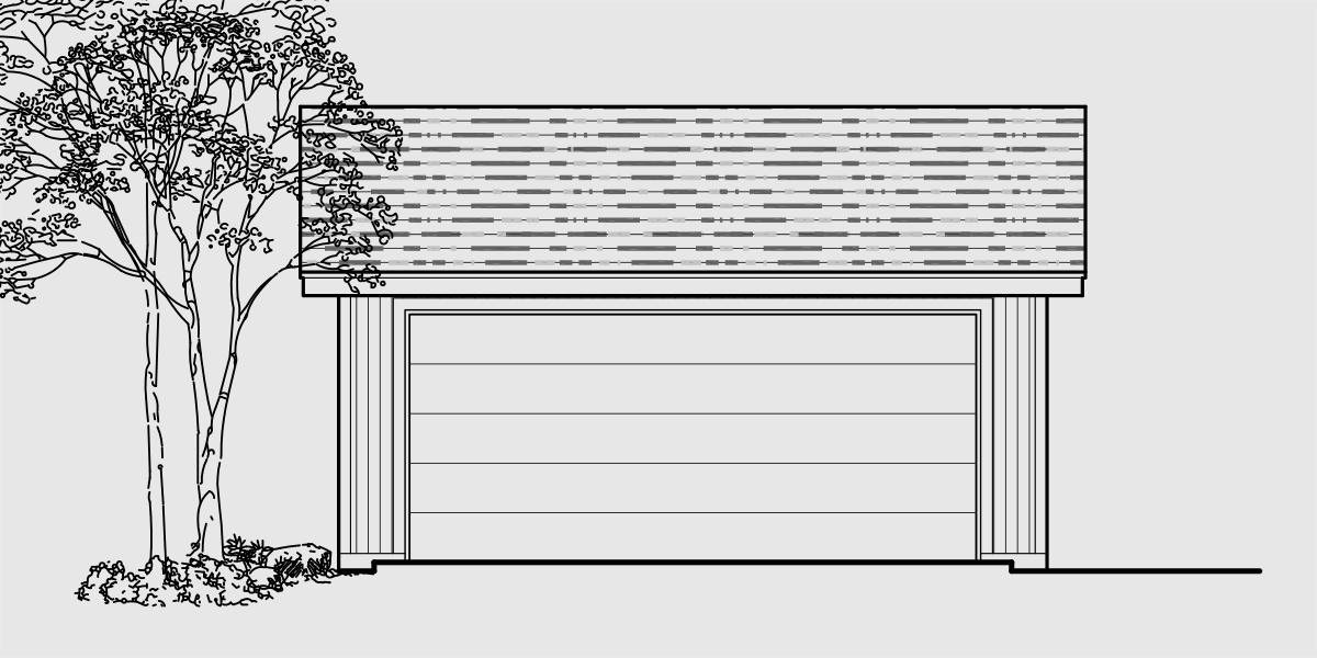 House front color elevation view for CGA-98 2 car garage plans, 20 ft wide x 24 ft deep garage plans, CGA-98