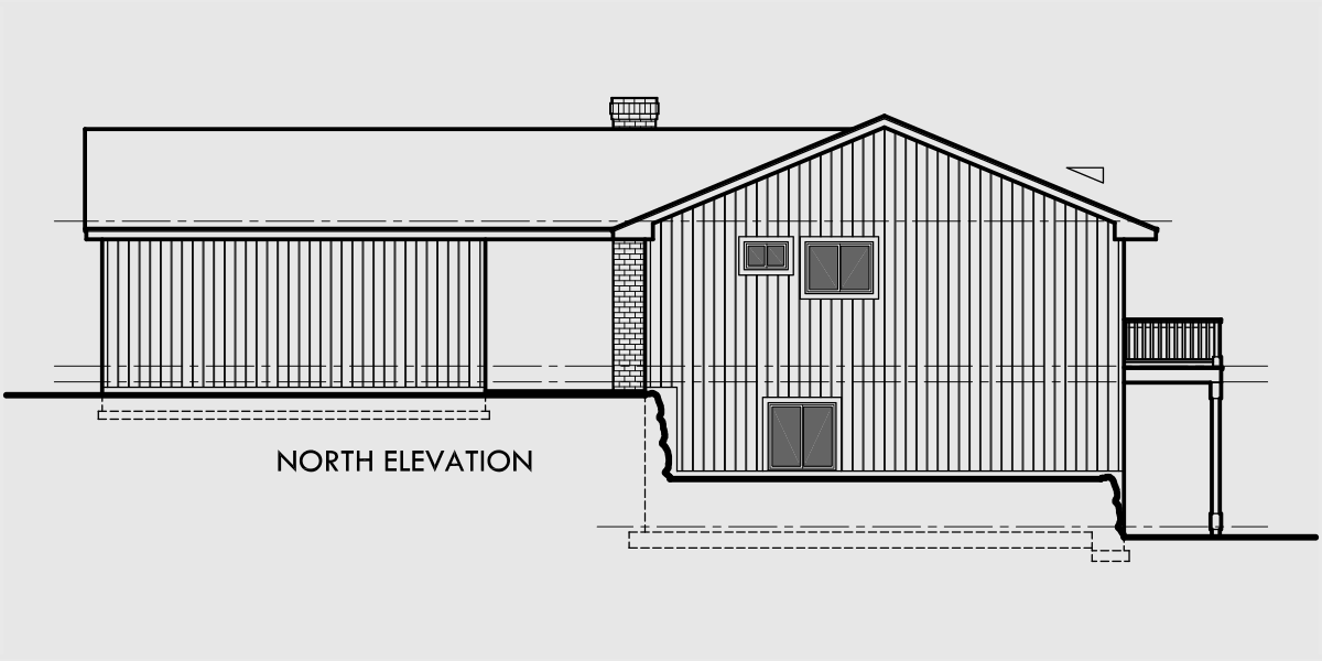  Side  Sloping Lot House  Plan  Walkout  Basement  Detached Garage 