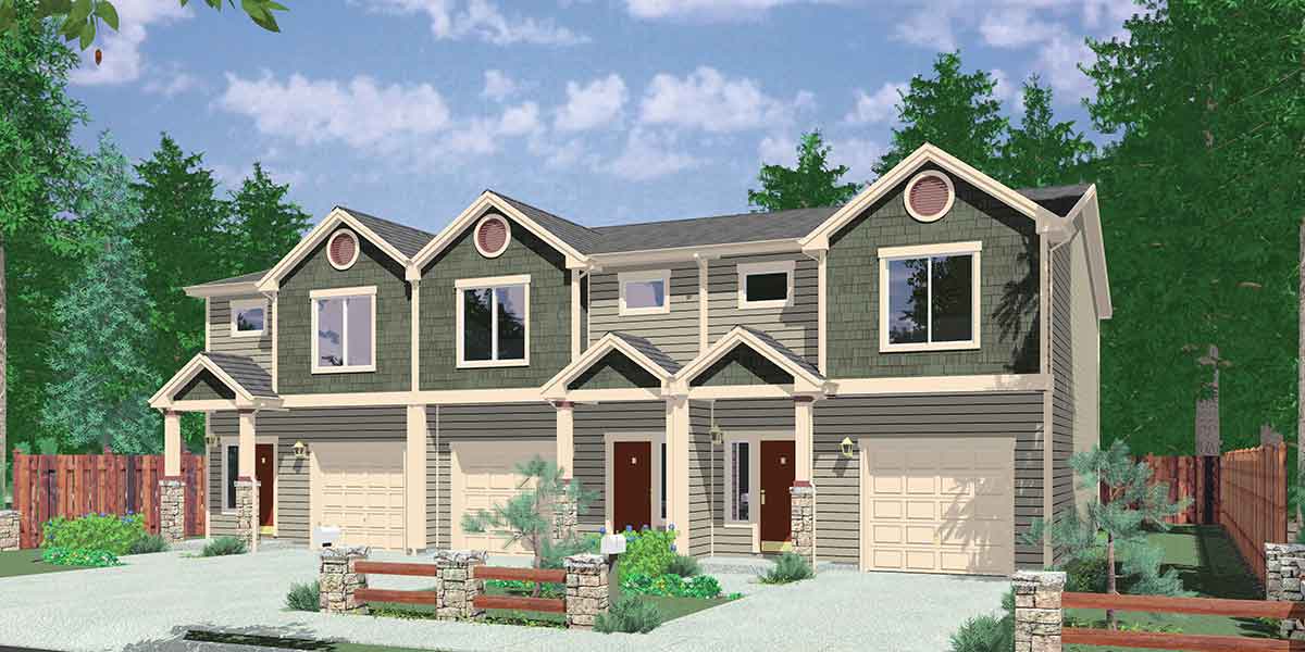 Triplex House Plans Best Selling 3 Bedroom 2 5 Baths 1 Car