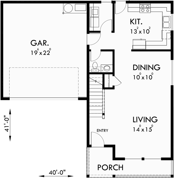 Main Floor Plan for 10123 Farm House Plan, 4 bedroom house plan, bonus room plan, 10123
