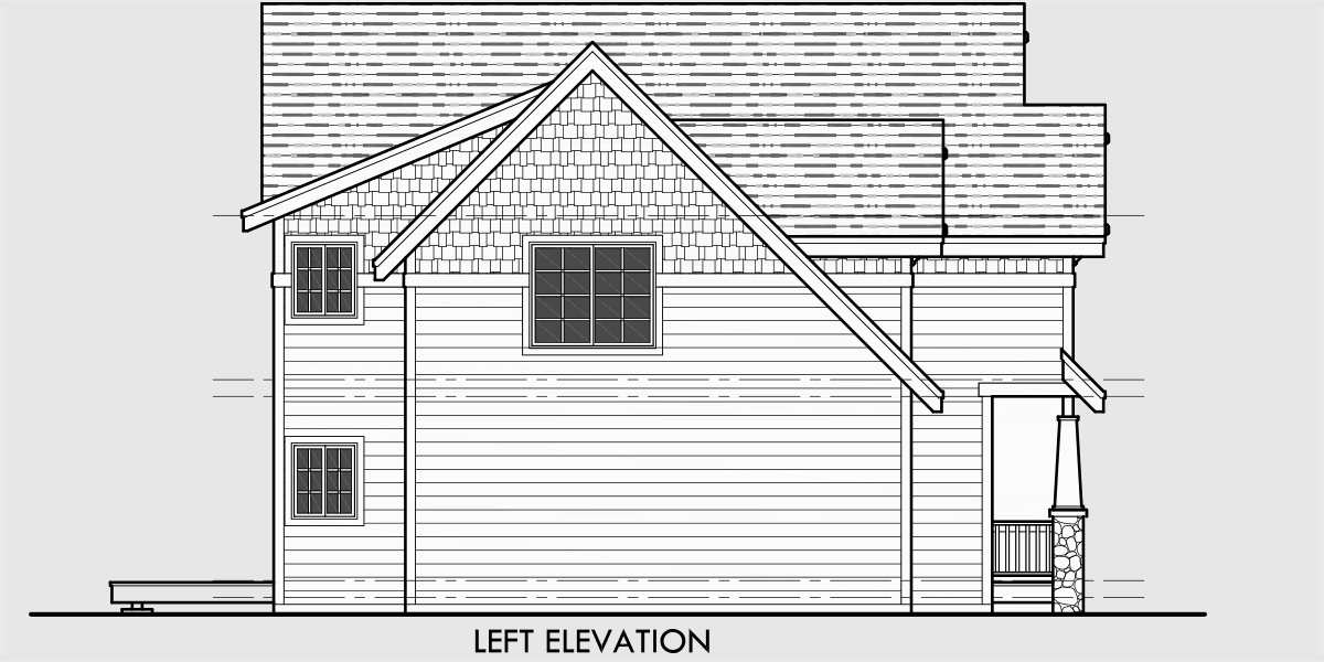 40 Ft Wide 2 Story Craftsman Plan  With 4 Bedrooms