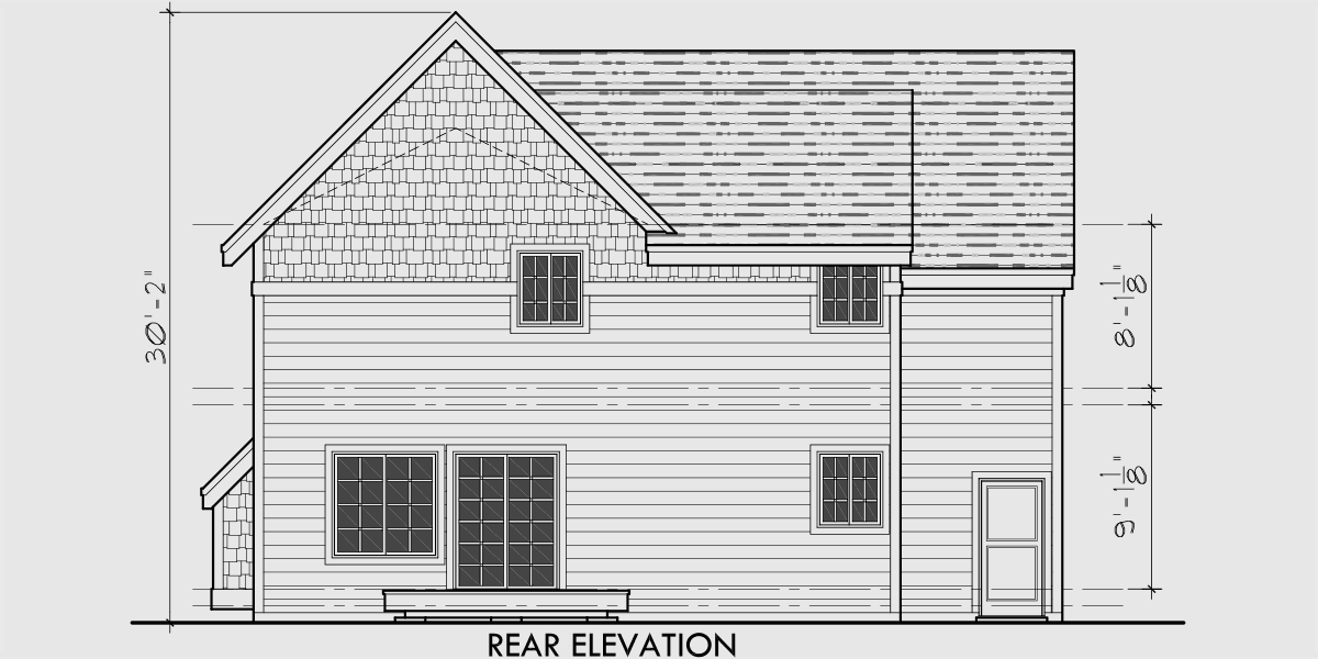 40 Ft Wide 2  Story  Craftsman Plan  With 4 Bedrooms