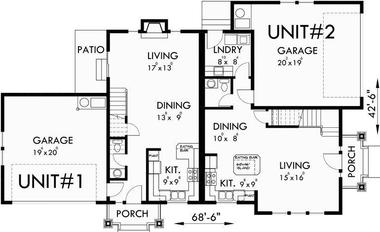 Elegant 40 Corner Lot Duplex House Plans