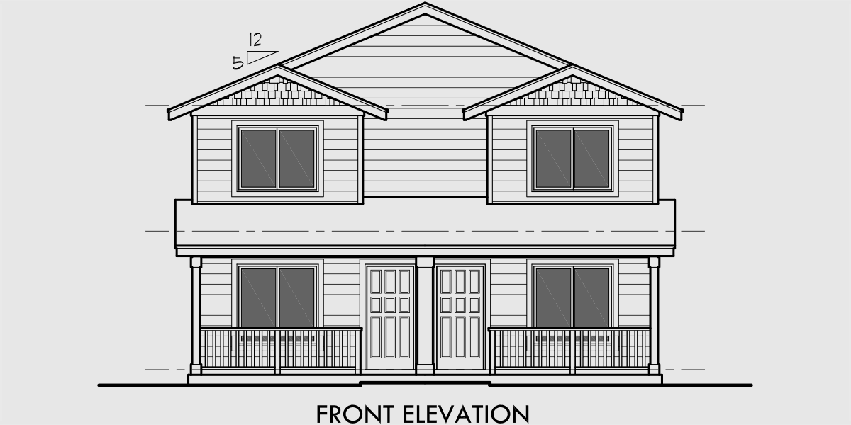 Duplex House Plan Two Story Duplex House Plan Affordable 