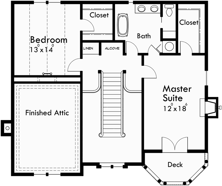 Upper Floor Plan for 10131 Unique Victorian Home Plan