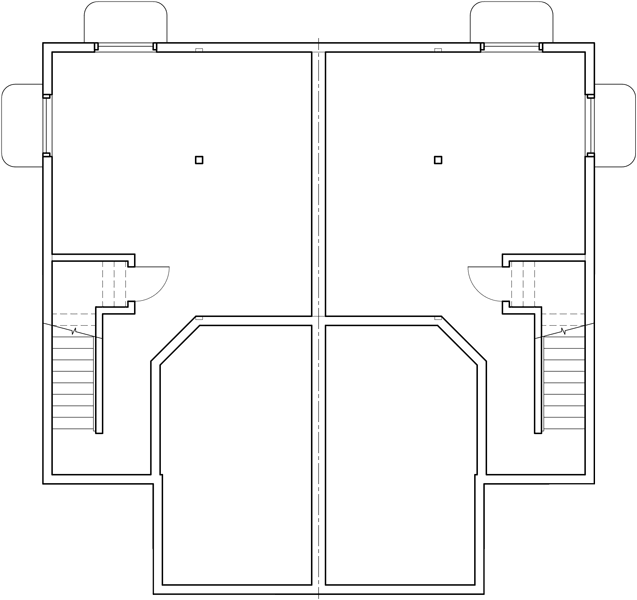 Lower Floor Plan 2 for 2 Story Duplex house plans, Basement House Plans, Duplex Plans, D-533