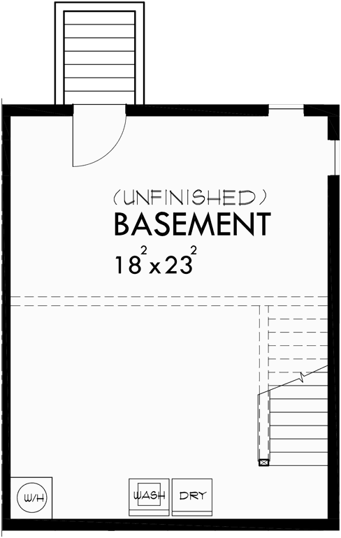 Basement Floor Plan for D-553 Duplex house plans, small duplex house plans, duplex house plans with basement, D-553