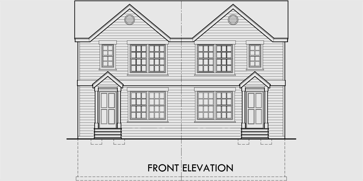 Additional Info for Duplex house plans, small duplex house plans, duplex house plans with basement, D-553