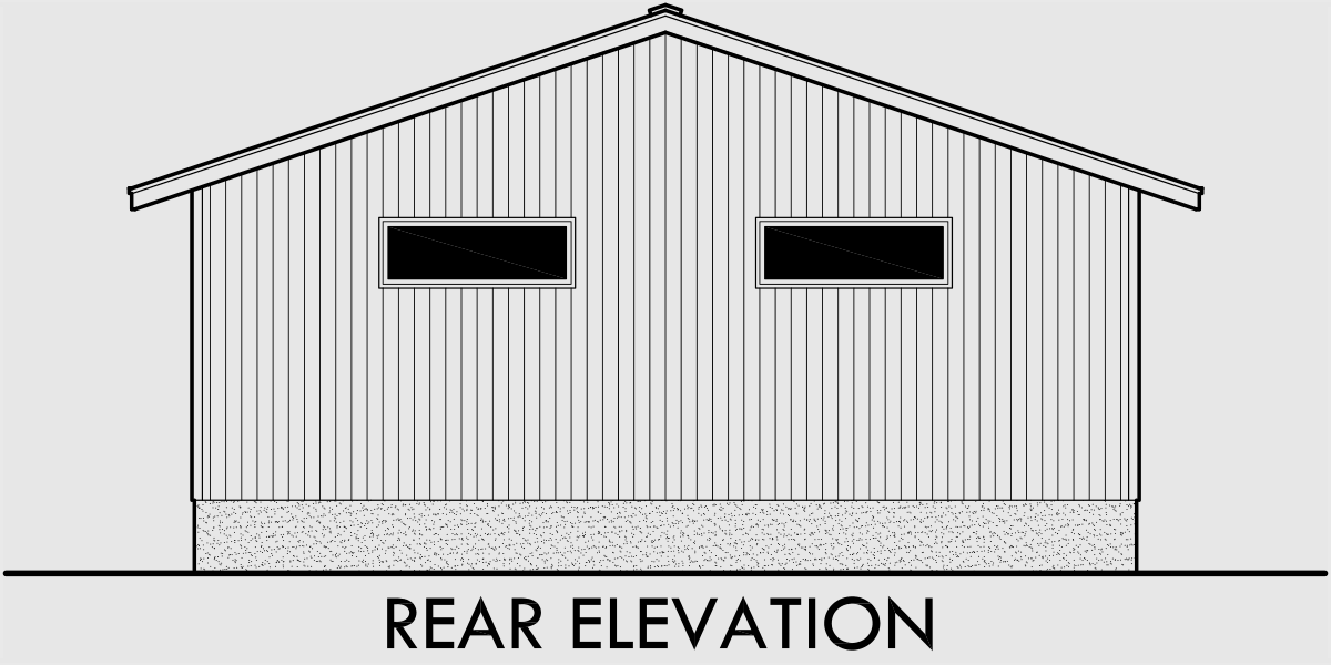 House front drawing elevation view for CGA-110 Large two car garage plans, extra deep 2 car garage plans, 30 ft wide x 40 ft deep garage plans