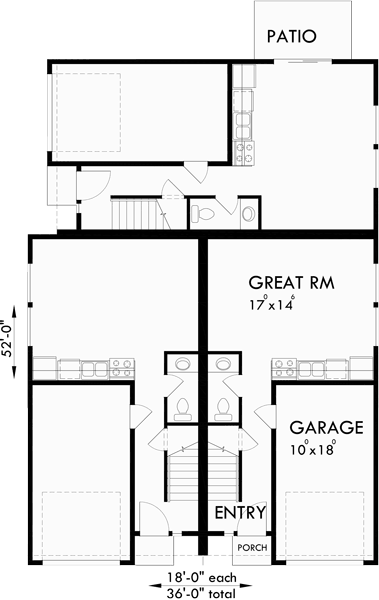 Triplex House Plans Corner Lot Multifamily Plans T 402