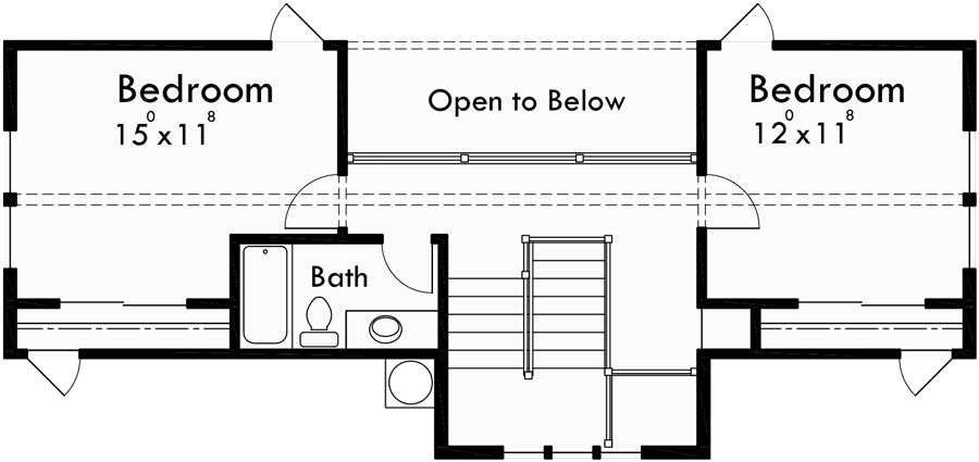 Upper Floor Plan for 10134 House plans, master on the main house plans, bungalow house plans, Hood River house plans, 1.5 story house plans, 10134