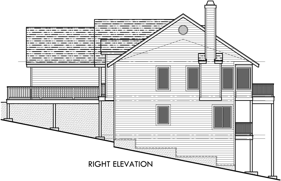  Rear  View  House  Plan  W Daylight  Basement 