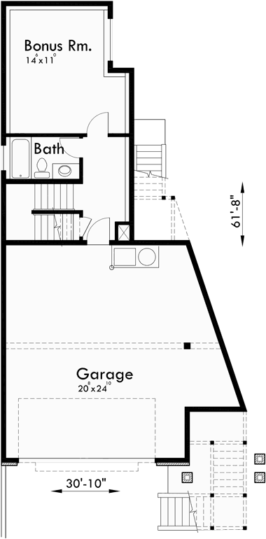 Lower Floor Plan for 10132 Unique Three Level House Plan