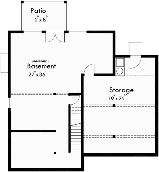 Basement Floor Plan for 10095 Large Bedrooms & Bonus rm w/ Daylight Basement