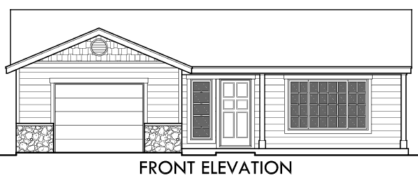 10140 ADU Small House Plan 2 Bedroom, 2 Bathroom, 1 Car Garage