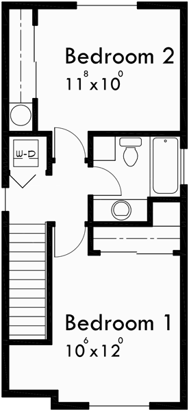 Narrow Lot House  Plans  2  Bedroom  House  Plans  2  Story  