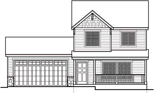 House front color elevation view