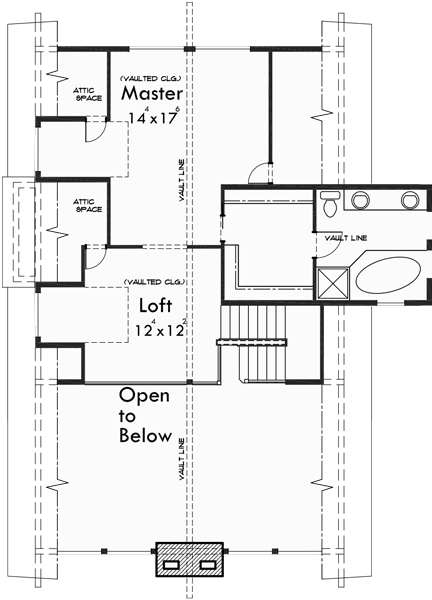 Upper Floor Plan for 10082 A frame house plans, house plans with loft, mountain house plans, basement, 10082