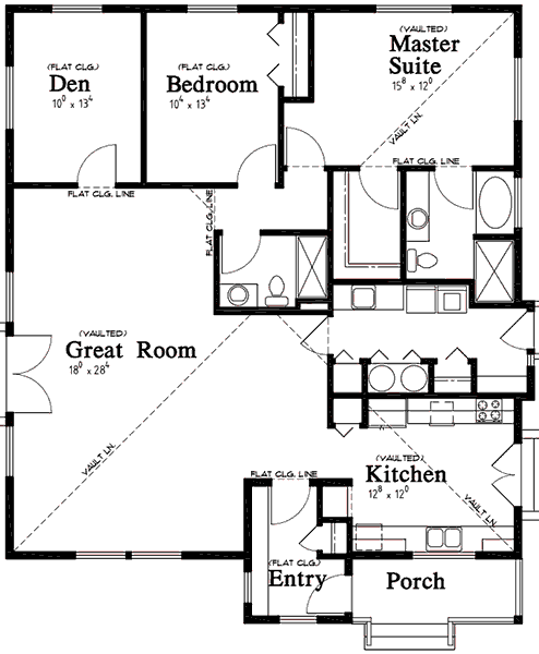 Main Floor Plan for 10043 Great Room, House Plan