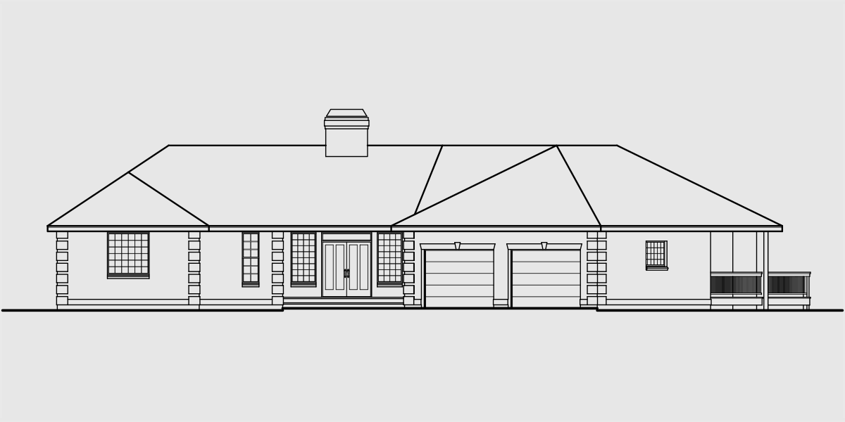 9905 Ranch house plans, daylight basement house plans, sloping lot house plans, mother in law house plans, 9905