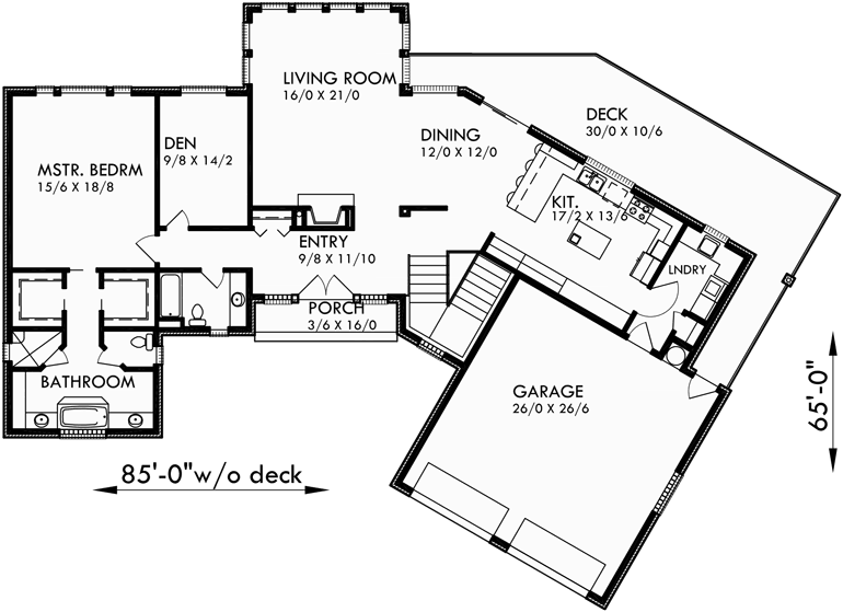 Ranch House  Plans  Daylight  Basement  House  Plans  Sloping Lot