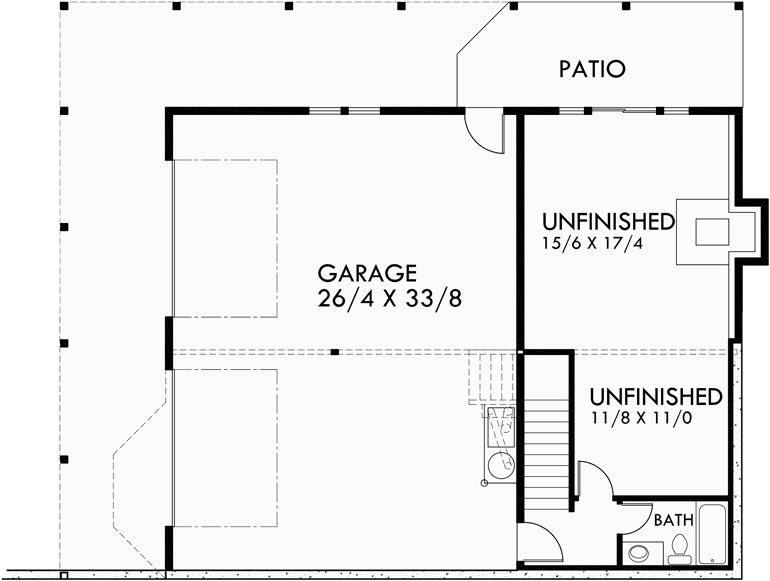 Lower Floor Plan for 9924 5 bedroom house plans, farm house plans, house plans with 2 car garage, house plans with wrap around porch, house plans with basement, 9924