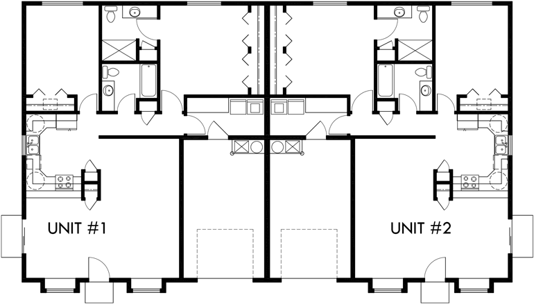 One Story Duplex  House  Plans  2  Bedroom  Duplex  Plans  