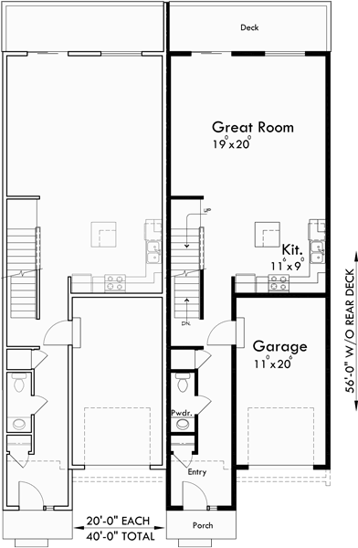  Duplex  House  Plans  Walk Out Basement  House  Plans  D 582