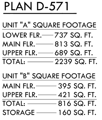 Additional Info for Duplex house plans, ADU  house plans, back to back house plans, mother in law house plans,  D-571