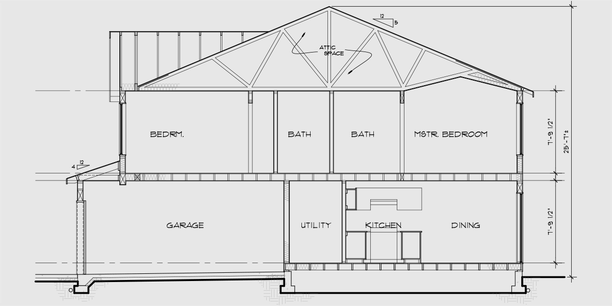 Duplex House Plan Elevation And Section