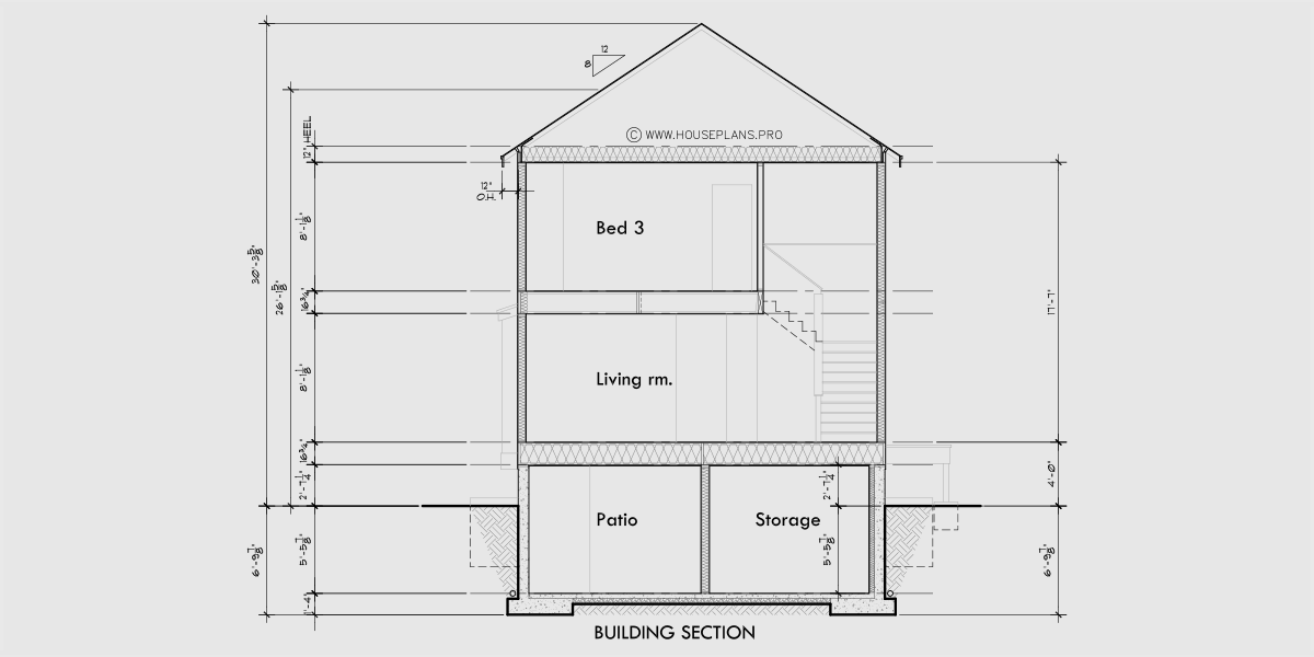 House rear elevation view for D-591 Multigenerational house plans, 8 bedroom house plans, house plans with apartment, ADU house plans, D-591, Airbnb rental