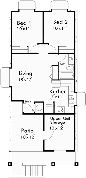 Basement Floor Plan for D-592 Multi-generational house plans, 8 bedroom house plans, house plans with apartment, ADU house plans, D-592