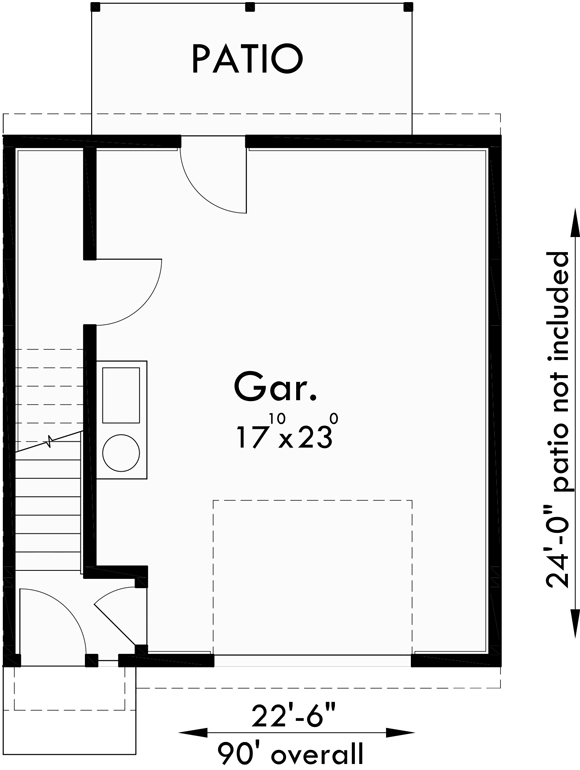 Lower Floor Plan for F-549 4-plex house plans, double master suite house plans, F-549