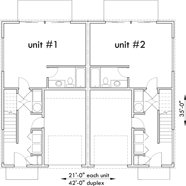 Lower Floor Plan 2 for Modern Duplex House Plan With First Floor Studio