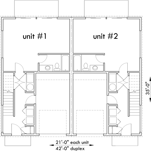 Modern Duplex  House  Plan  By Bruinier Associates