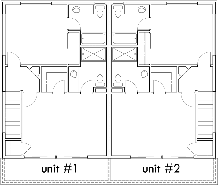Upper Floor Plan 2 for Modern Duplex House Plan With First Floor Studio