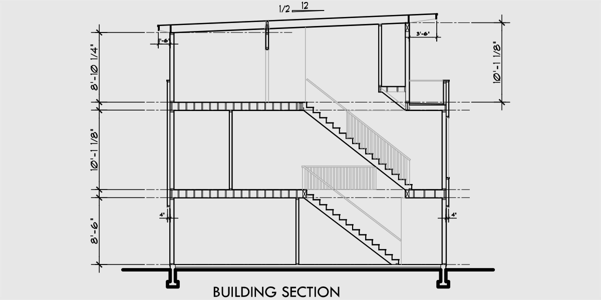 House rear elevation view for D-595 Modern Duplex House Plan With First Floor Studio